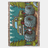 Grüner LKW im Wald Decke (Vorderseite Vertikal)