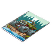 Grüner LKW im Wald Notizblock (Linke Seite)