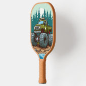 Grüner LKW im Wald Pickleball Schläger (Links)