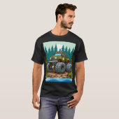 Grüner LKW im Wald T-Shirt (Vorne ganz)