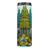 Grüner LKW im Wald Thermosbecher (Rückseite)