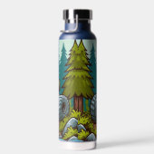Grüner LKW im Wald Trinkflasche (Rechts)