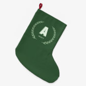 Grüner Lorbeerkranz Buchstabe A Monogramm  Großer Weihnachtsstrumpf (Vorderansicht (hängend))