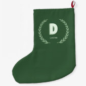 Grüner Lorbeerkranz Buchstabe D Monogramm Großer Weihnachtsstrumpf (Rückseite)