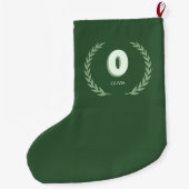 Grüner Lorbeerkranz Buchstabe O Monogramm Großer Weihnachtsstrumpf (Rückseite)