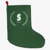 Grüner Lorbeerkranz Buchstabe S Monogramm Großer Weihnachtsstrumpf (Vorderseite)