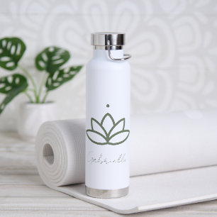 Grüner Lotus Meditation Yoga Trinkflasche