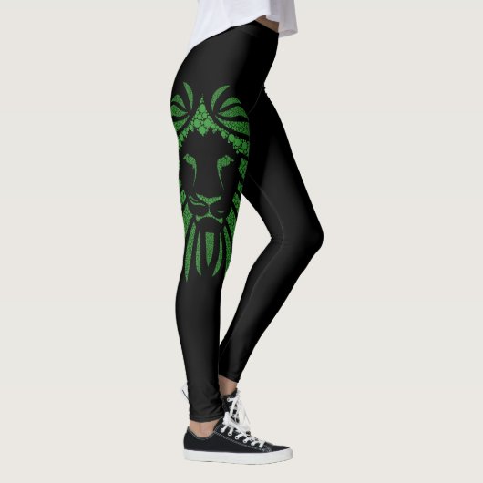 Grüner Löwe-Kopf gehen Löwen auf allen möglichen Leggings (Rechts)