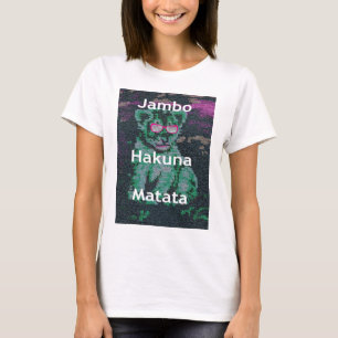 Grüner Löwe mit rosa Brille "Hakuna Matata" Kunst T-Shirt