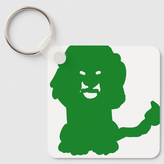 Grüner Löwe-Zodiak-Silhouette Schlüsselanhänger (Vorderseite)
