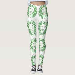 Grüner Löwenkopf auf Leggings in beliebiger Farbe
