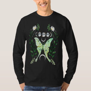 Grüner Luna-Motten-Hexen-Dunkle-Akademie-Mond-Goti T-Shirt