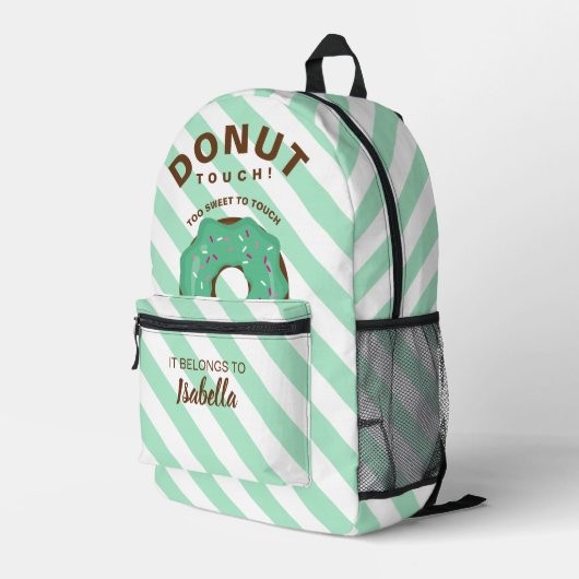 Grüner Lustiger Donut-Rucksack Bedruckter Rucksack (Rückseitige Ecke Rechts)