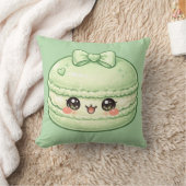 Grüner Macaron Süße Kawaii Kissen (Decke)