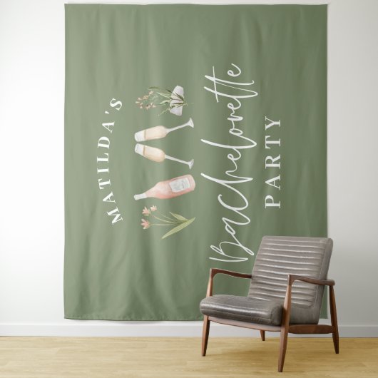 Grüner, mädchenhafter Junggeselinnen-Abschied Wandteppich (Beispiel)