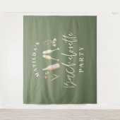 Grüner, mädchenhafter Junggeselinnen-Abschied Wandteppich (Vorderseite)