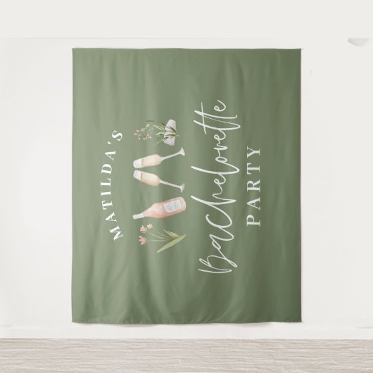 Grüner, mädchenhafter Junggeselinnen-Abschied Wandteppich (Vorderseite)