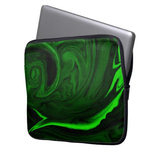 Grüner Malachitstein Laptopschutzhülle (Vorderseite Links)