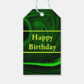 Grüner Malachitstein, personalisiert Geschenkanhänger (Vorderseite)