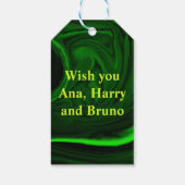 Grüner Malachitstein, personalisiert Geschenkanhänger (Rückseite)