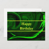 Grüner Malachitstein, personalisiert Postkarte (Vorne/Hinten)