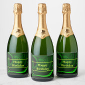 Grüner Malachitstein, personalisiert Schaumweinetikett (Flaschen)