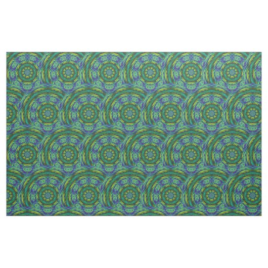 Grüner Mandala-abstraktes Gewebe Stoff (Fat Quarter (45,7 x 55,9 cm))