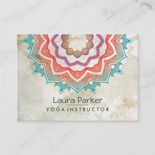 Grüner Mandala-Kunst-Yoga-Lehrer holistisch Visitenkarte (Vorderseite)
