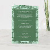 Grüner Mandala-QR-Code Indische Hochzeit Einladung (Rückseite)