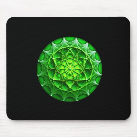 Grüner Mandelbrot Schild Mousepad (Vorne)