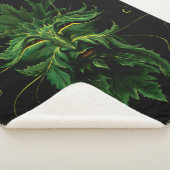 Grüner Mann Fae Blätter Schwarz Sherpadecke (3/4)