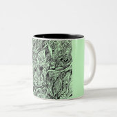 Grüner Mann-hölzerner Geist-Kaffee-Tasse Zweifarbige Tasse (VorderseiteRechts)