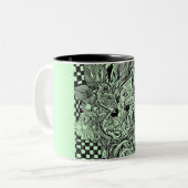 Grüner Mann-hölzerner Geist-Kaffee-Tasse Zweifarbige Tasse (Vorderseite Links)