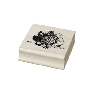"Grüner Mann" Holzkunst-Briefmarke Gummistempel