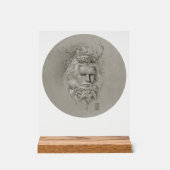 Grüner Mann mit Eichenbart Acrylschild (Vorderseite)