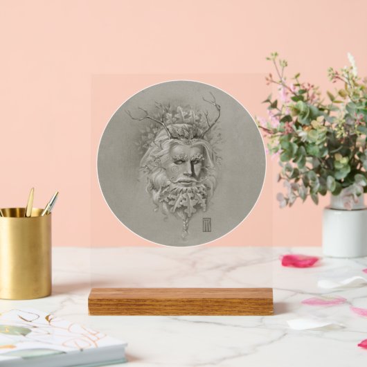 Grüner Mann mit Eichenbart Acrylschild (Hochzeit)