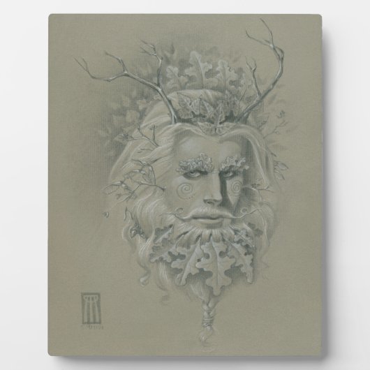 Grüner Mann mit Eichenholzbart Fotoplatte (Vorderseite)