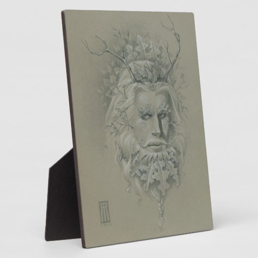 Grüner Mann mit Eichenholzbart Fotoplatte (Seite)