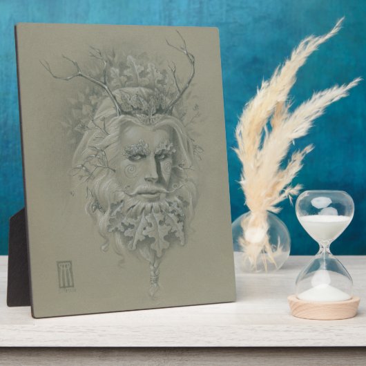 Grüner Mann mit Eichenholzbart Fotoplatte (Seite)