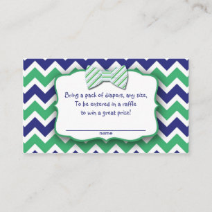 Grüner Marine-Bogen-Krawatten-WindelRaffle Begleitkarte