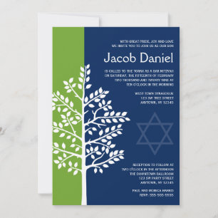 Grüner Marinebaum Bar Mitzvah Einladung