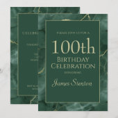 Grüner Marmor 1000. Geburtstag Einladung (Vorne/Hinten)
