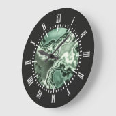 Grüner Marmor 2 Große Wanduhr (Winkel)