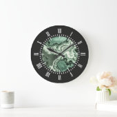 Grüner Marmor 2 Große Wanduhr (Zuhause)