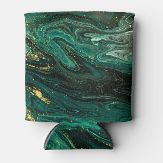 Grüner Marmor: Abstrakte Agate Ripple. Dosenkühler (Vorderseite)