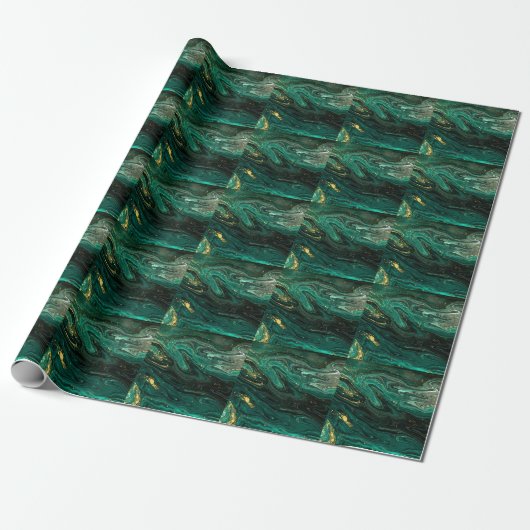 Grüner Marmor: Abstrakte Agate Ripple. Geschenkpapier (Ungerollt)