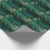 Grüner Marmor: Abstrakte Agate Ripple. Geschenkpapier (Ecke)