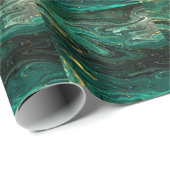 Grüner Marmor: Abstrakte Agate Ripple. Geschenkpapier (Rolleneckpunkt)