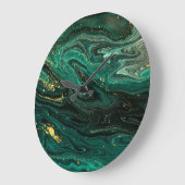 Grüner Marmor: Abstrakte Agate Ripple. Große Wanduhr (Winkel)