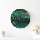 Grüner Marmor: Abstrakte Agate Ripple. Große Wanduhr (Zuhause)